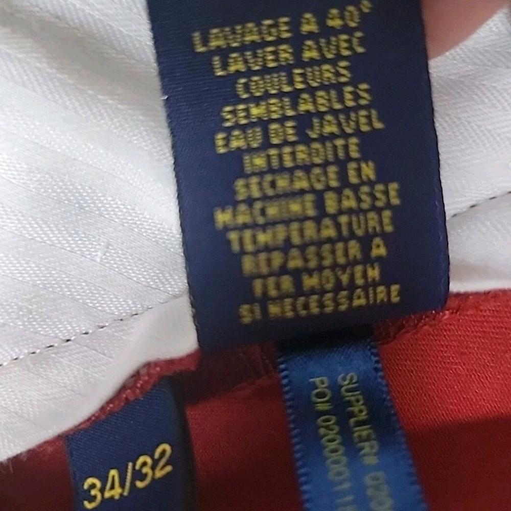 Lauren Ralph Lauren Men's Size 34 X 31(Actual) Red Classic Straight Leg Jeans - Picture 4 of 15